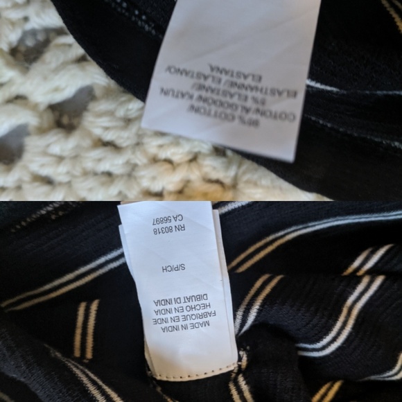 TWO lucky brand tshirt black stripe cheetah cotton - Picture 8 of 8